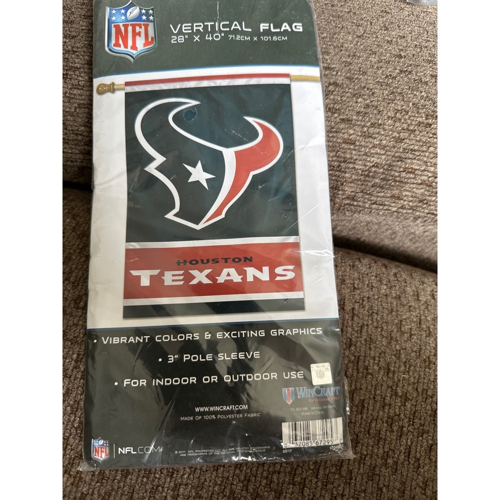 Houston Texans Vertical Flag 28x40 WinCraft Indoor Outdoor Banner New